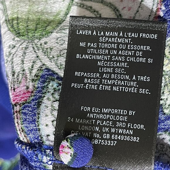 Maeve Maplewood Dress Blue Floral XL Extra Large Long Sleeve V-Neck - Picture 8 of 9